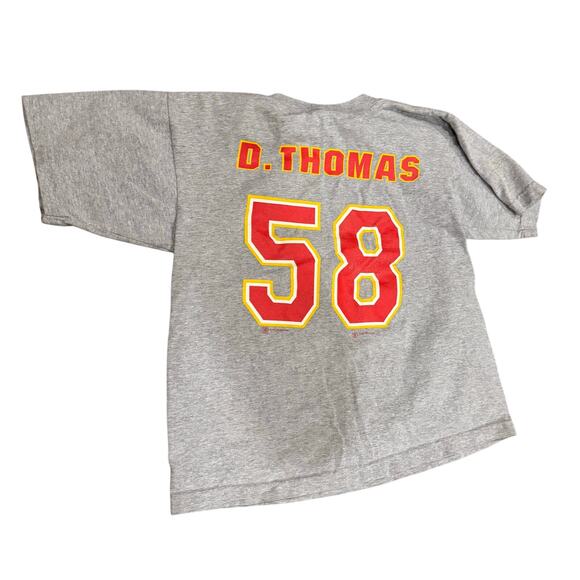 Vintage 1999 Kansas City Chiefs Gray Derrick Thomas T-Shirt Size Youth Large - Picture 3 of 7